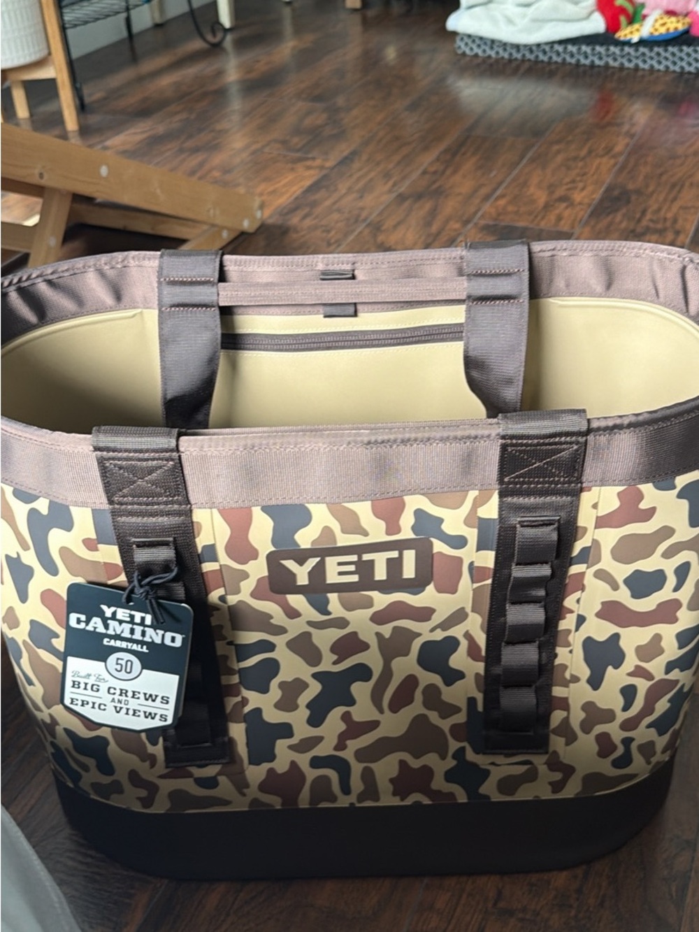 YETI Camino 50L Camo Tote Cooler Bag - Brown Camo